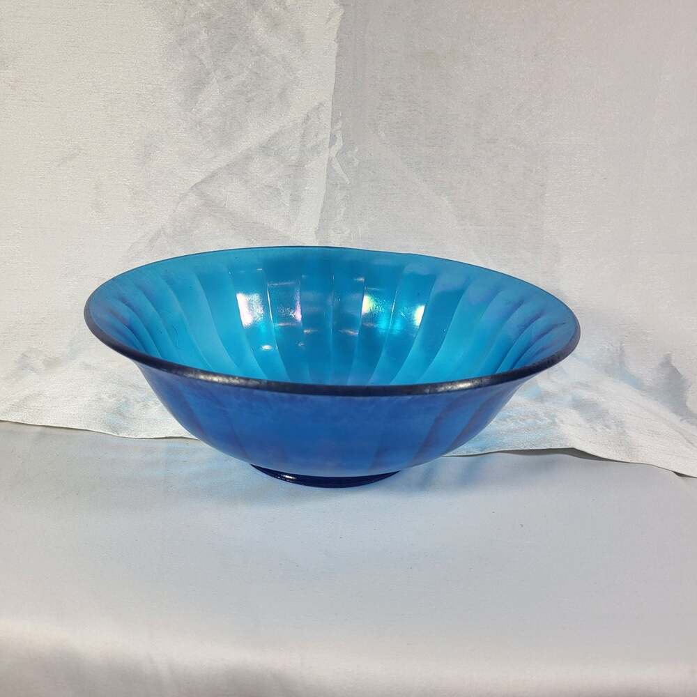 Fenton Cobalt Blue Carnival Glass Wide Panel 10" Bowl